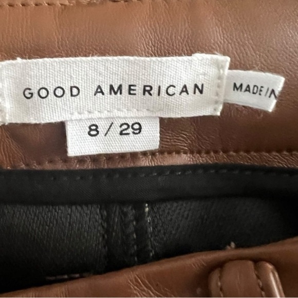 Good American - NWT Better Than Leather Good Icon in Burnt Caramel002 Sz 8 - Picture 12 of 12